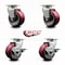 Service Caster 4 Inch Poly on Aluminum Swivel Caster Set with Roller Bearings 2 Brakes SCC SCC-20S420-PAR-2-TLB-2 - alternate 6